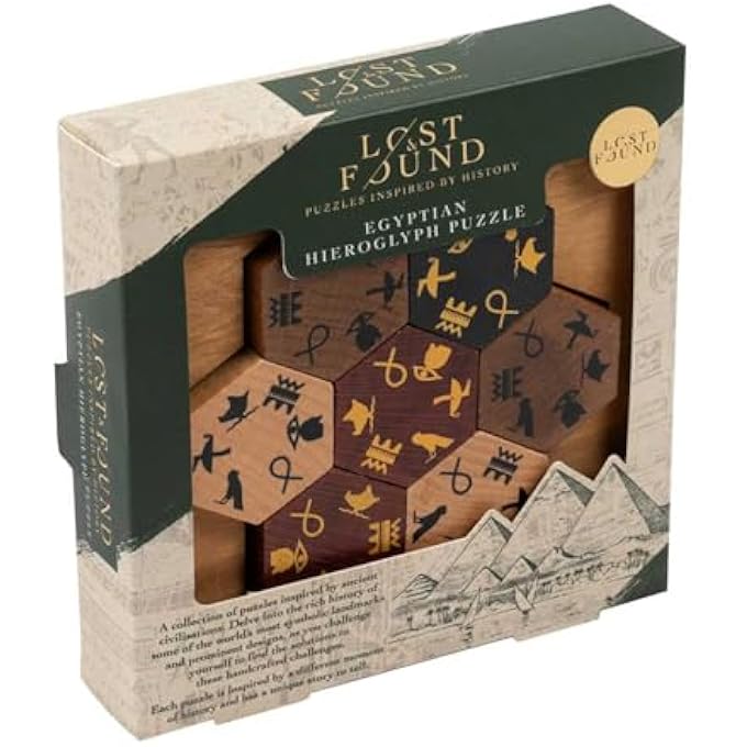 EGYPTIAN HIEROGLYPH PUZZLE - 3D WOODEN BRAINTEASER, TILE ALIGNING MENTAL CHALLENGE, ANCIENT SYMBOL MATCHING, LOST & FOUND COLLECTION - Image 3